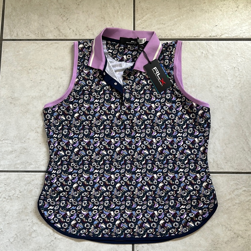 NWT‎ RLX Ralph Lauren Sleeveless Golf Polo Women’s Floral